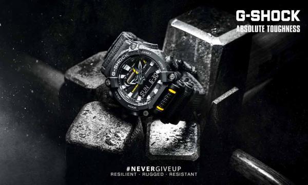 Противоударные спортивные мужские часы CASIO G-SHOCK из полимера, карбона и стали, водонепроницаемость 200 метров.