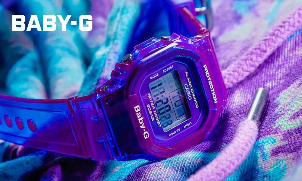 Женские часы в стиле кэжуал для повседневной носки CASIO BABY-G URBAN с подсветкой, водонепроницаемые, ударопрочные.