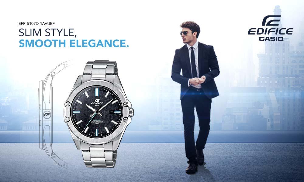 Мужские наручные аналоговые часы CASIO EDIFICE CLASSIC из нержавеющей стали с датой, водонепроницаемость 100 метров, Neobrite.