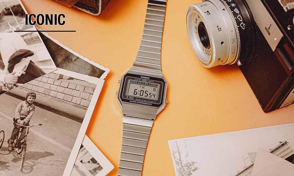Винтажные электронные фэшн ретро часы 90-х CASIO VINTAGE ICONIC с подсветкой, цифровая индикация, water resist.