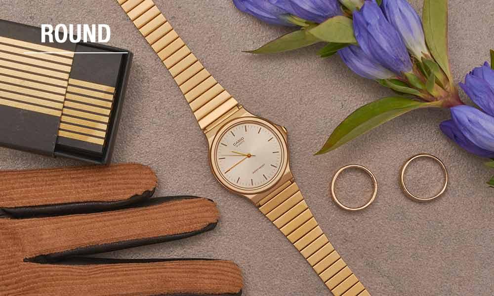 Круглые винтажные классические ретро часы CASIO VINTAGE ROUND аналоговые, water resist, мужские и женские.