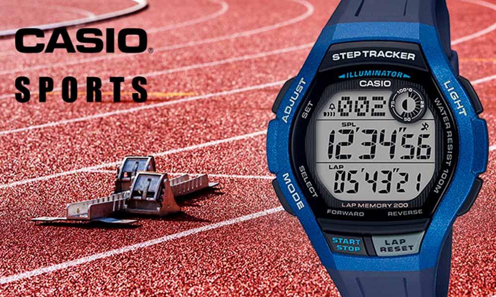 Электронные мужские и женские спортивные часы CASIO SPORTS с секундомером, таймером, шагомером, подсветкой, wr100m.