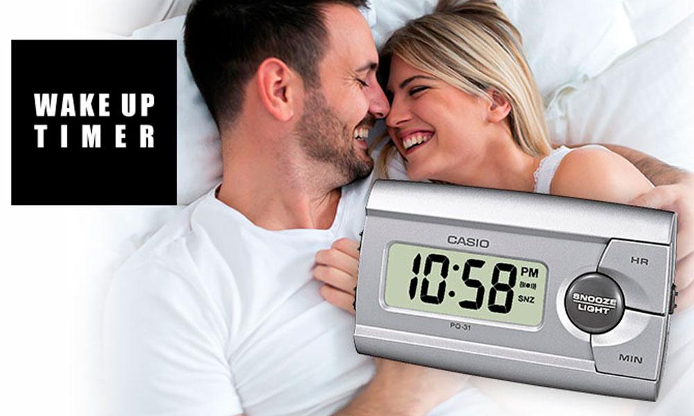Настольные будильники CASIO WAKE UP TIMER аналоговые и цифровые, дорожные, карманные, подсветка и светонакопители.