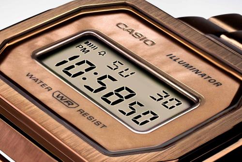 Контрастный монохромный дисплей винтажных часов CASIO VINTAGE A1000RG-5EF со светодиодной подcветкой Illuminator.