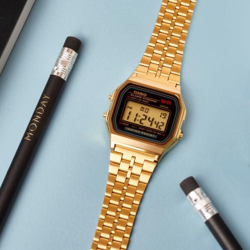 Часы CASIO A159WGEA-1EF воплощают в себе лаконичную прямоугольную форму и продуманный эргономичный дизайн.