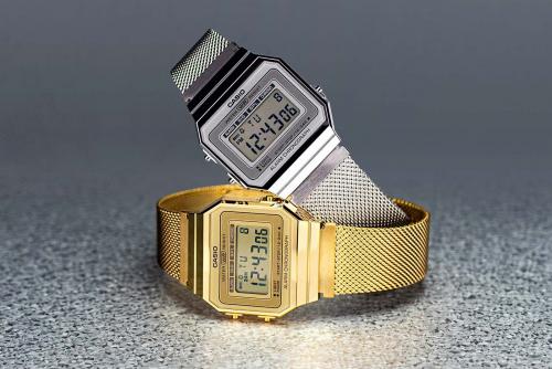Серия ретро часов CASIO VINTAGE A700 представлена моделями на миланских браслетах: A700WEMG-9AEF и A700WEM-7AEF.
