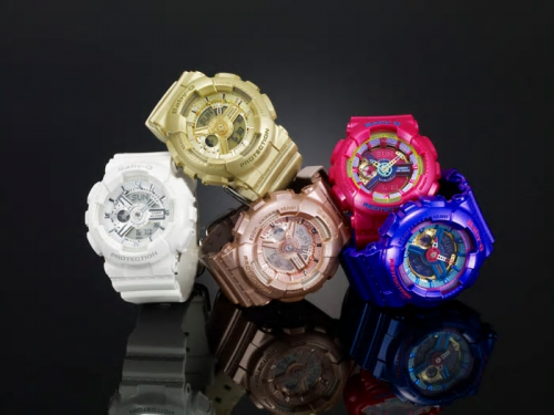 Разноцветные аналогово-цифровые женские часы CASIO BABY-G представлены сериями: BA-110, BA-111, BA-112.