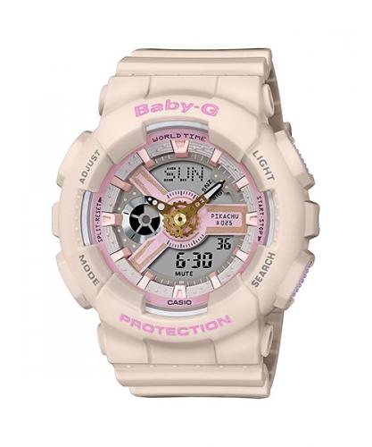 Лимитированные женские ударопрочные часы CASIO BABY-G BA-110PKC-4AER Pokemon (Pikachu) Pink, 25th Anniversary, wr100m.