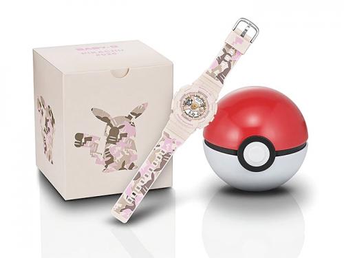 Часы CASIO BABY-G BA-110PKC-4AER Pokemon поставляются в эксклюзивной коробке и уникальном футляре-шаре Poke Ball.