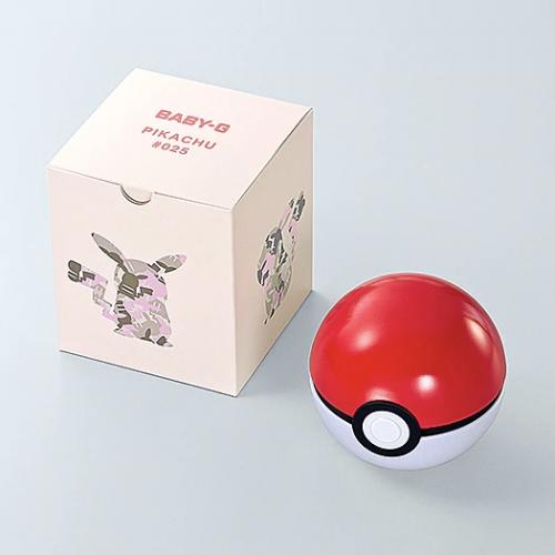 Логотипы сотрудничества «BABY-G × Pokemon» украшают эксклюзивную розовую упаковку часов CASIO BA-110PKC-4AER.