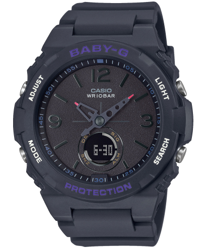 Женские ударопрочные аналогово-цифровые часы CASIO BABY-G BGA-260-1AER черные в ретро стиле, Super Illuminator, wr100m.