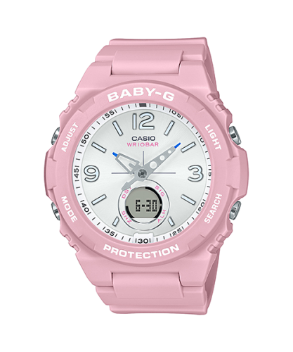 Женские ударопрочные аналогово-цифровые часы CASIO BABY-G BGA-260SC-4AER розовые в ретро стиле, Super Illuminator, wr100m.