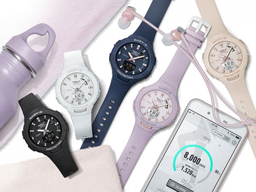 Bluetooth® позволяет подключать фитнес-часы CASIO BABY-G BSA-B100-2AER к смартфону для доступа ко многим функциям.