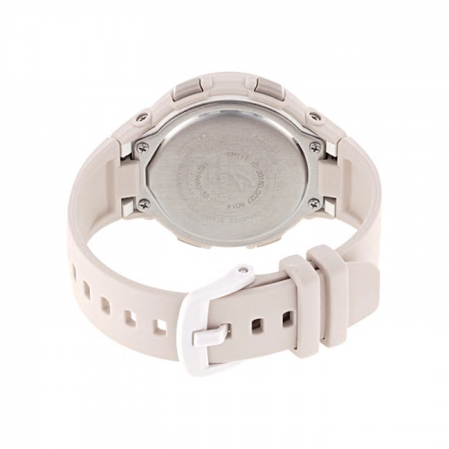 Застежка женских часов CASIO BABY-G BSA-B100-4A1ER из синего полимерного материала с надежной фиксацией.