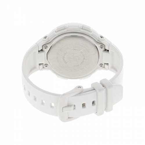 Застежка женских часов CASIO BABY-G BSA-B100-7AER из белого полимерного материала с комфортной и надежной фиксацией.