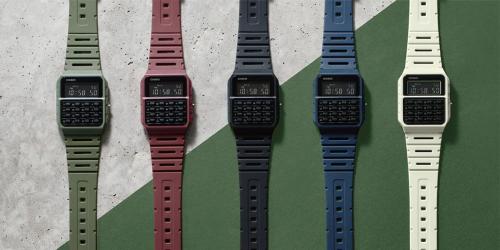 Серия цифровых часов с калькулятором CASIO VINTAGE CA-53 old school представлена в пяти популярных ретро цветах.