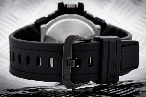Застежка структурированого полимерного ремешка часов G-SHOCK GST-B100B-1A4ER из нержавеющей стали с IP-black.