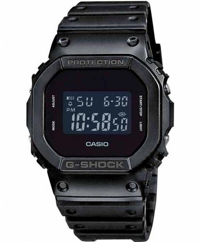 Прямоугольные противоударные часы CASIO G-SHOCK DW-5600BB-1ER Basic Black / Стелс инверсные, EL-подсветка, digital, wr200m.