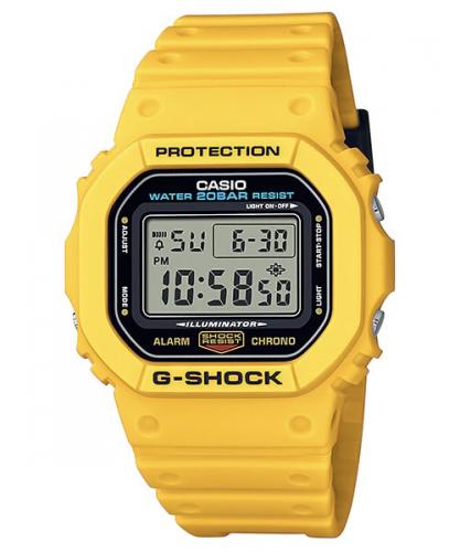 Прямоугольные ударопрочные часы CASIO G-SHOCK DW-5600REC-9ER «Color Square Origin» желтые (1987), EL, digital, wr200m.