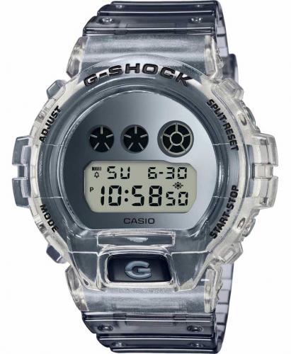 Полупрозрачные электронные ударопрочные часы CASIO G-SHOCK DW-6900SK-1ER Clear Skeleton дымчато-серые, EL, wr200m.