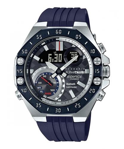 Лимитированные Bluetooth часы CASIO EDIFICE ECB-10AT-1AER «Scuderia AlphaTauri» carbon 6K циферблат, сапфир, Solar wr100m.