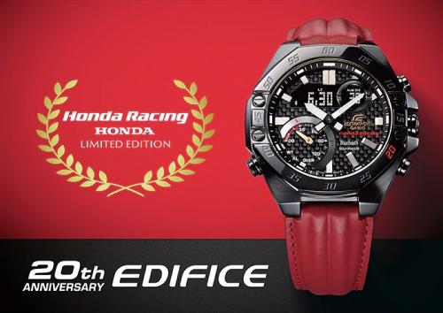 Часы CASIO ECB-10HR-1ER Third Limited Edition созданы в коллаборации с Honda Racing F1 в честь 20-летнего юбилея EDIFICE.