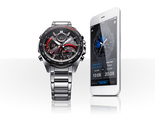 Bluetooth® позволяет подключать спортивные часы EDIFICE ECB-900DB-1AER к смартфону для доступа ко многим функциям.