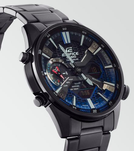 Часы EDIFICE ECB-S100DC-2AEF с сапфировым стеклом с антибликовым покрытием и технологией солнечного питания.