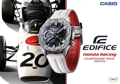 Часы EDIFICE ECB-S100HR-1AER Limited Edition посвящены 1-му гоночному авто Honda RA271 на трассе Формулы-1 в 1964 г.