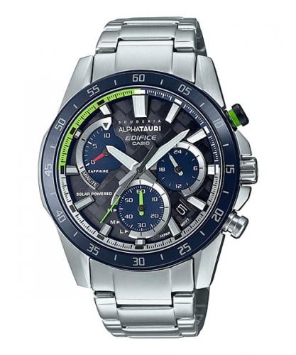 Лимитированный хронограф CASIO EDIFICE EFS-S580AT-1AER «Scuderia AlphaTauri» Gasly & Tsunoda, carbon 6K, сапфир, Solar wr100m.