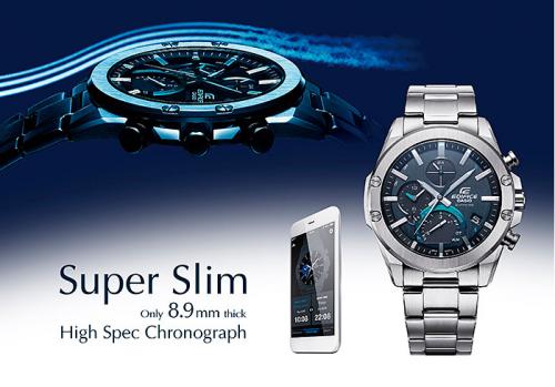 Bluetooth® позволяет подключать спортивные часы EDIFICE EQB-1000D-1AER к смартфону для доступа ко многим функциям.