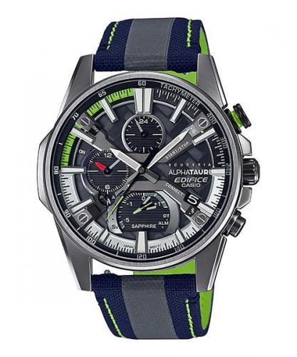 Тонкие Bluetooth BLE часы CASIO EDIFICE EQB-1200AT-1AER «Scuderia AlphaTauri» Gasly & Tsunoda, carbon 6K, сапфир, Solar 100m.