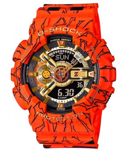 Лимитированные противоударные часы CASIO G-SHOCK GA-110JDB-1A4ER «Dragon Ball Z» с цветным принтом аниме комиксов.