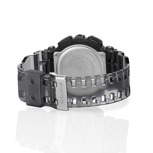 Стальная застежка с двойной фиксацией надежно удерживает часы G-SHOCK GA-110SKE-8AER Skeleton на запястье.