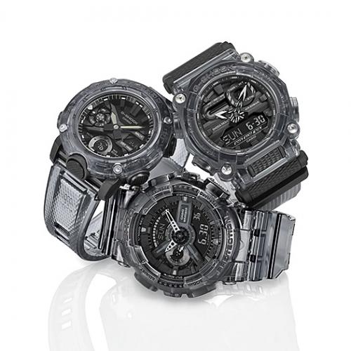 Серия часов G-SHOCK «Transparent Pack» представлена тремя моделями: GA-2000SKE-8AER, GA-110SKE-8AER, GA-900SKE-8AER.