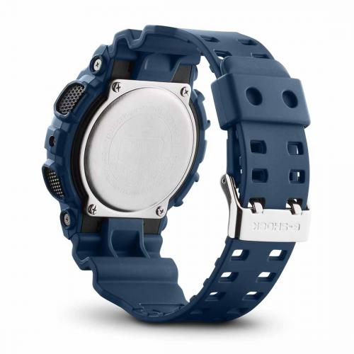 Застежка противоударных часов CASIO G-SHOCK GA-140-2AER из полимерного материала с надежной двойной фиксацией.