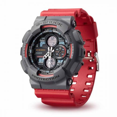 Дизайн циферблата часов G-SHOCK GA-140-4AER основан на стереокомпонентах и музыкальных проигрывателях 1990-х годов.