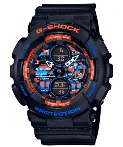 Противоударные часы в стиле ретро CASIO G-SHOCK GA-140CT-1AER «Dazzling Night» City Camouflage с цифровым камуфляжем, 200m.