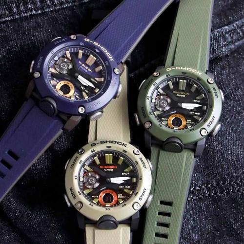 Серия часов G-SHOCK GA-2000 Military Color представлена тремя моделями: GA-2000-2AER, GA-2000-5AER и GA-2000-3AER.