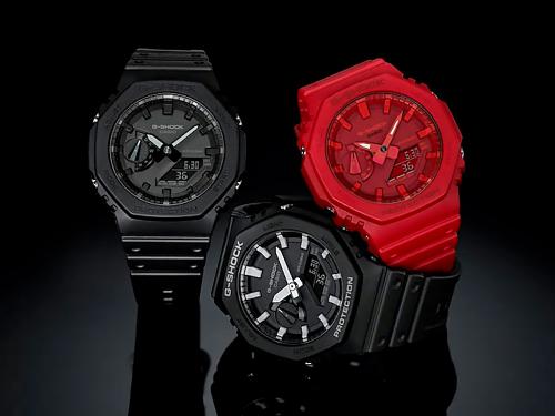 Серия тонких карбоновых часов CASIO G-SHOCK GA-2100 «CasiOak» представлена: GA-2100-1A1ER, GA-2100-1AER, GA-2100-4AER.
