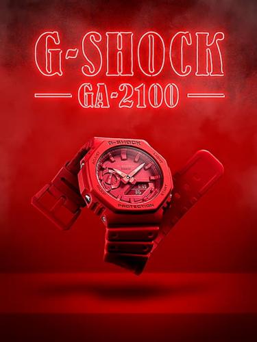 Карбоновый корпус часов G-SHOCK GA-2100-4AER Octagon изготовлен по технологии Carbon Core Guard из углеродного волокна.