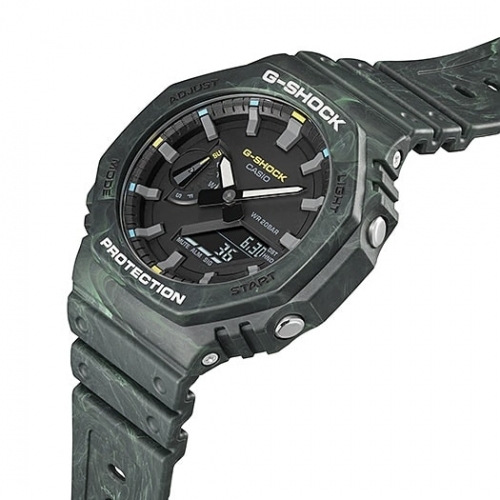 Толщина корпуса 11,8 мм делает карбоновые часы CASIO GA-2100FR-3AER CasiOak самыми тонкими часами G-Shock (2021 г).