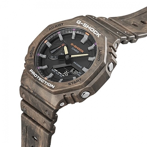 Толщина корпуса 11,8 мм делает карбоновые часы CASIO GA-2100FR-5AER CasiOak самыми тонкими часами G-Shock (2021 г).