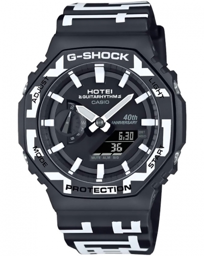 Лимитированные ударопрочные часы CASIO G-SHOCK GA-2100HT-1ADR CasiOak Guitarhythm Hotei 40th Anniversary, Carbon, wr200m.