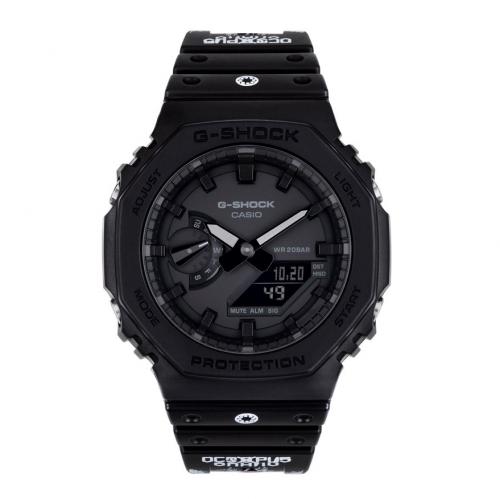 Лимитированные 8-угольные ударопрочные часы CASIO G-SHOCK GA-2100OCT-1A1ER Octopus черно-красные, Carbon, wr200m.