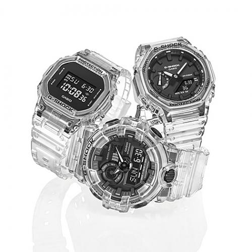 Серия часов G-SHOCK «Transparent Pack» представлена тремя моделями: DW-5600SKE-7ER, GA-700SKE-7AER, GA-2100SKE-7AER.