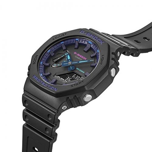 Карбоновый корпус часов G-SHOCK GA-2100-4AER Octagon изготовлен по технологии Carbon Core Guard из углеродного волокна.