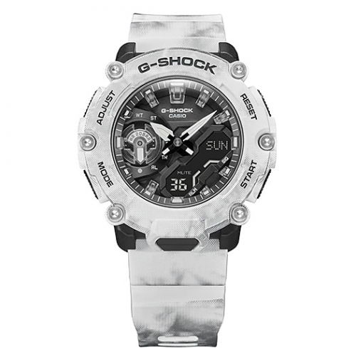 Карбоновый корпус часов G-SHOCK GA-2200GC-7AER изготовлен по технологии Carbon Core Guard из углеродного волокна.