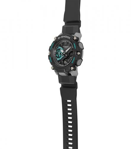 Небольшой толщине противоударных часов CASIO GA-2200M-1AER 12,8 мм способствует новая усовершенствованная конструкция.