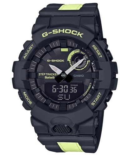 Ударопрочные аналогово-цифровые часы CASIO G-SHOCK GBA-800LU-1A1ER черные Step Tracker фосфорецирующий ремень Bluetooth.